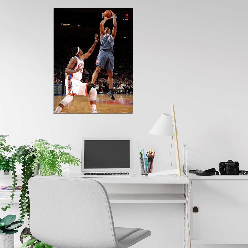 Gerald Henderson Fadeaway Jump Shot Charlotte Bobcats Basketball Sport Wall Art Print Poster