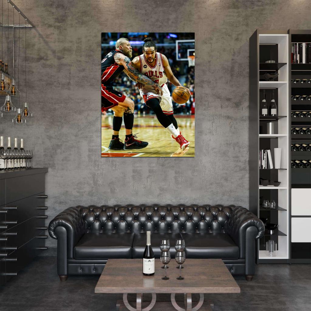 Joakim Noah vs Chris Andersen Basketball Sport Wall Art Print Poster