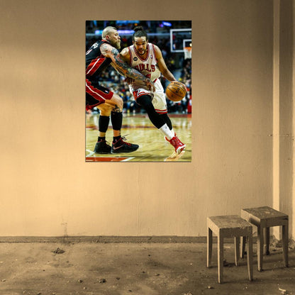 Joakim Noah vs Chris Andersen Basketball Sport Wall Art Print Poster