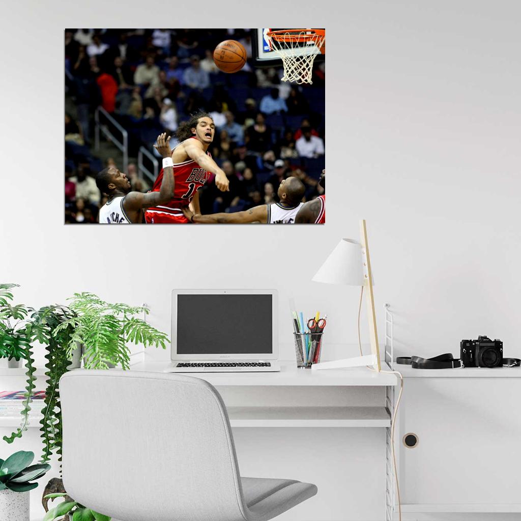 Joakim Noah Monster Block Basketball Sport Wall Art Print Poster