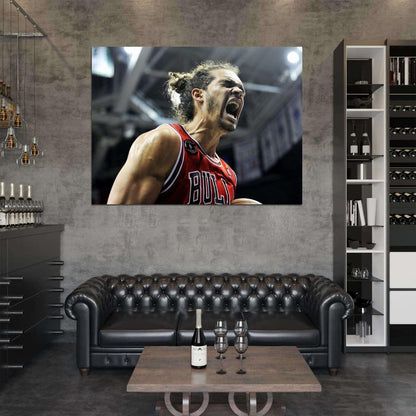 Joakim Noah Scream Basketball Sport Wall Art Print Poster