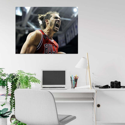 Joakim Noah Scream Basketball Sport Wall Art Print Poster