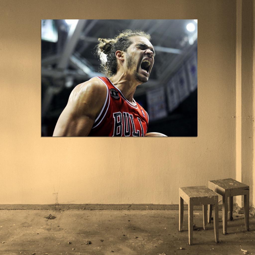 Joakim Noah Scream Basketball Sport Wall Art Print Poster