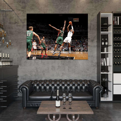 Joe Johnson Fadeaway Jump Shot Basketball Sport Wall Art Print Poster