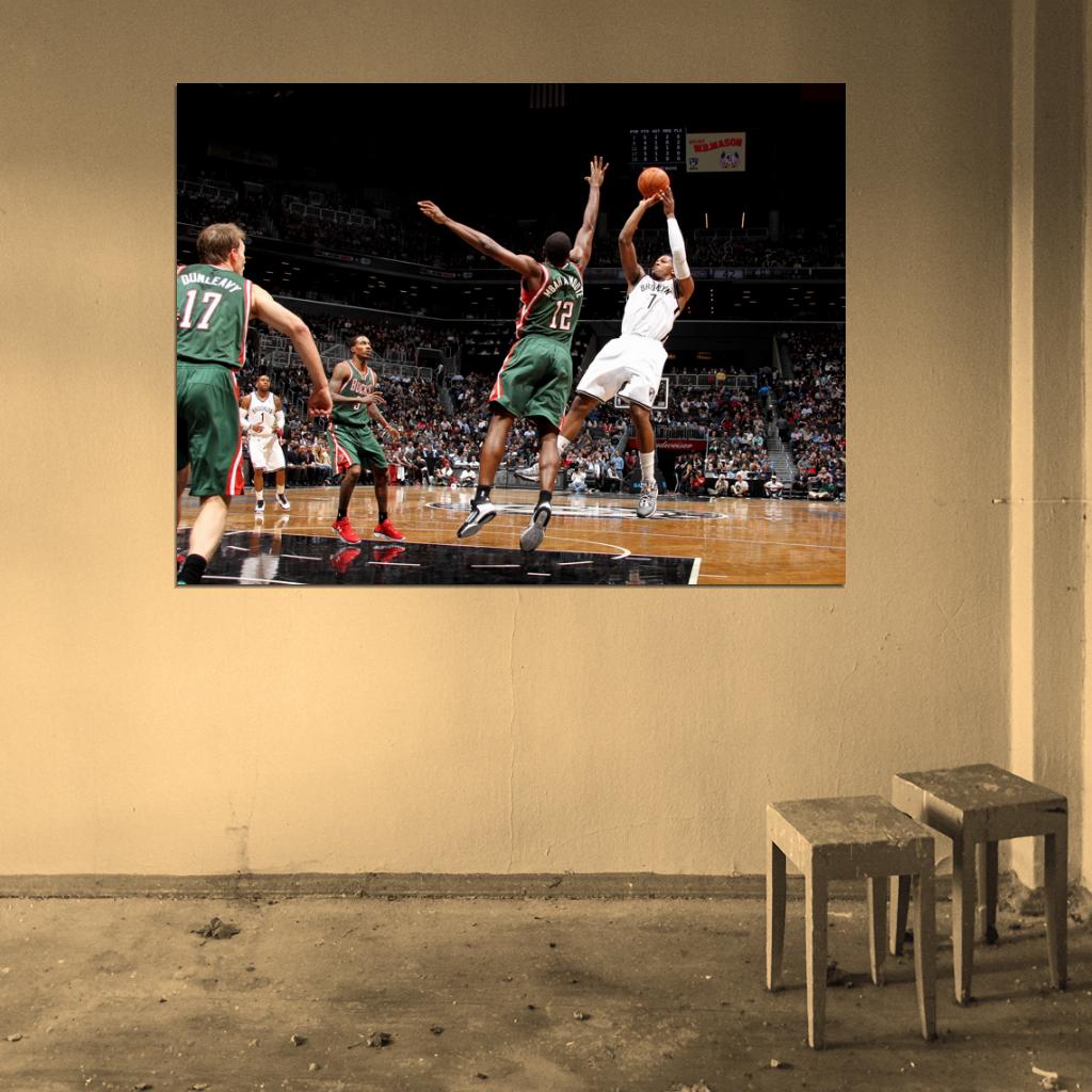 Joe Johnson Fadeaway Jump Shot Basketball Sport Wall Art Print Poster