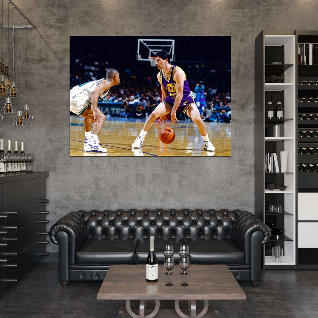 John Stockton Retro Basketball Sport Wall Art Print Poster