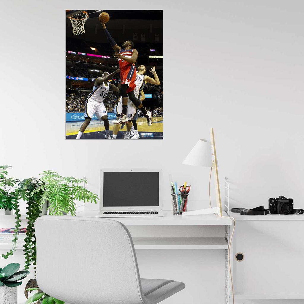 John Wall Layup Washington Wizards Basketball Sport Wall Art Print Poster