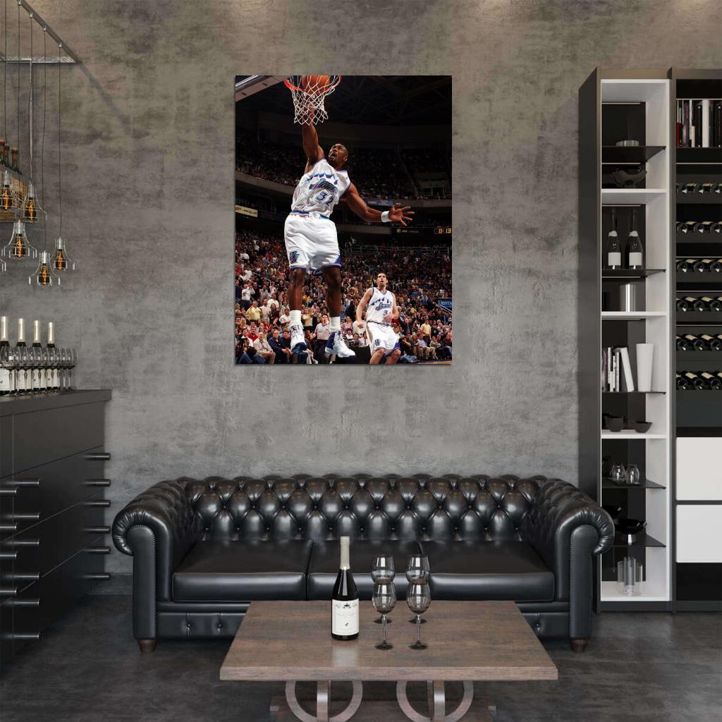Karl Malone Dunk Retro Sport Wall Art Print Poster