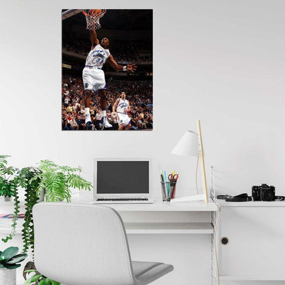 Karl Malone Dunk Retro Sport Wall Art Print Poster