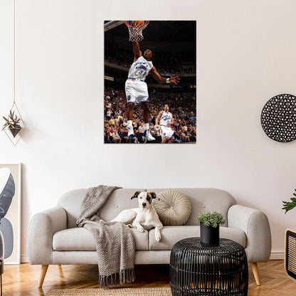 Karl Malone Dunk Retro Sport Wall Art Print Poster
