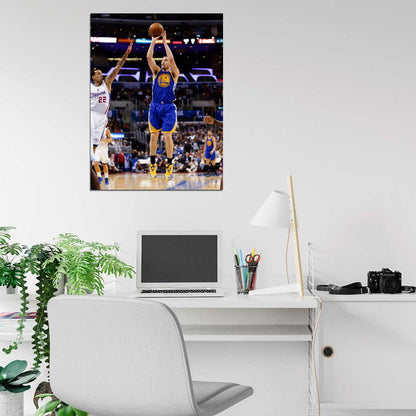 Klay Thompson Jump Shot Basketball Sport Wall Art Print Poster