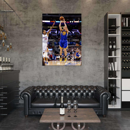 Klay Thompson Jump Shot Basketball Sport Wall Art Print Poster