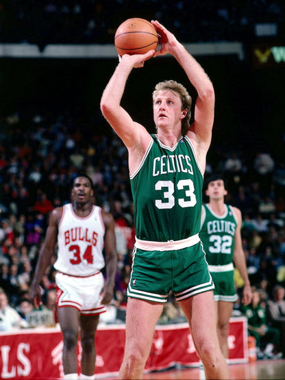 Larry Bird Boston Free Throw Retro Vintage Basketball Sport Wall Art Print Poster