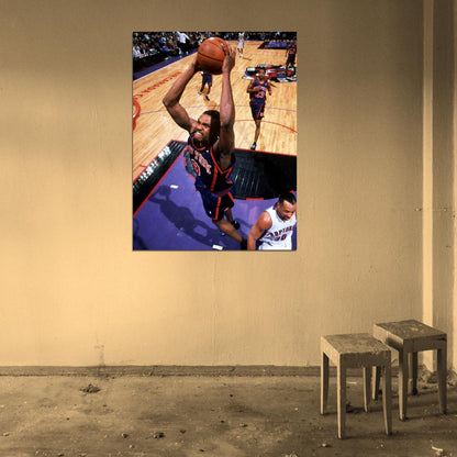Latrell Sprewell Dunk New York Retro Basketball Sport Wall Art Print Poster