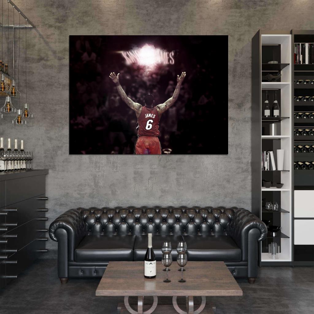 LeBron James King Powder Chalk Toss Ritual Basketball Sport Wall Art Print Poster