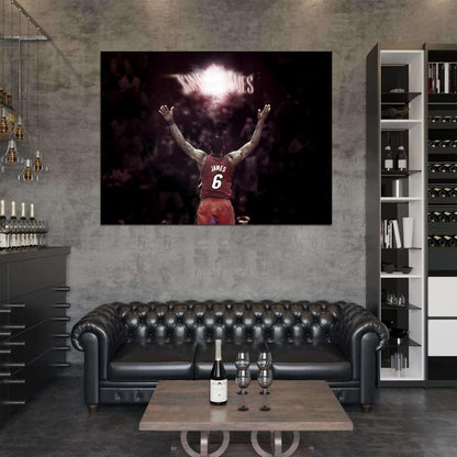 LeBron James King Powder Chalk Toss Ritual Basketball Sport Wall Art Print Poster