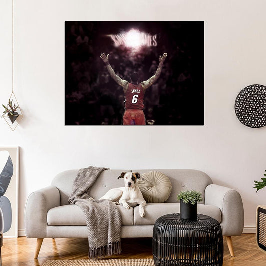 LeBron James King Powder Chalk Toss Ritual Basketball Sport Wall Art Print Poster