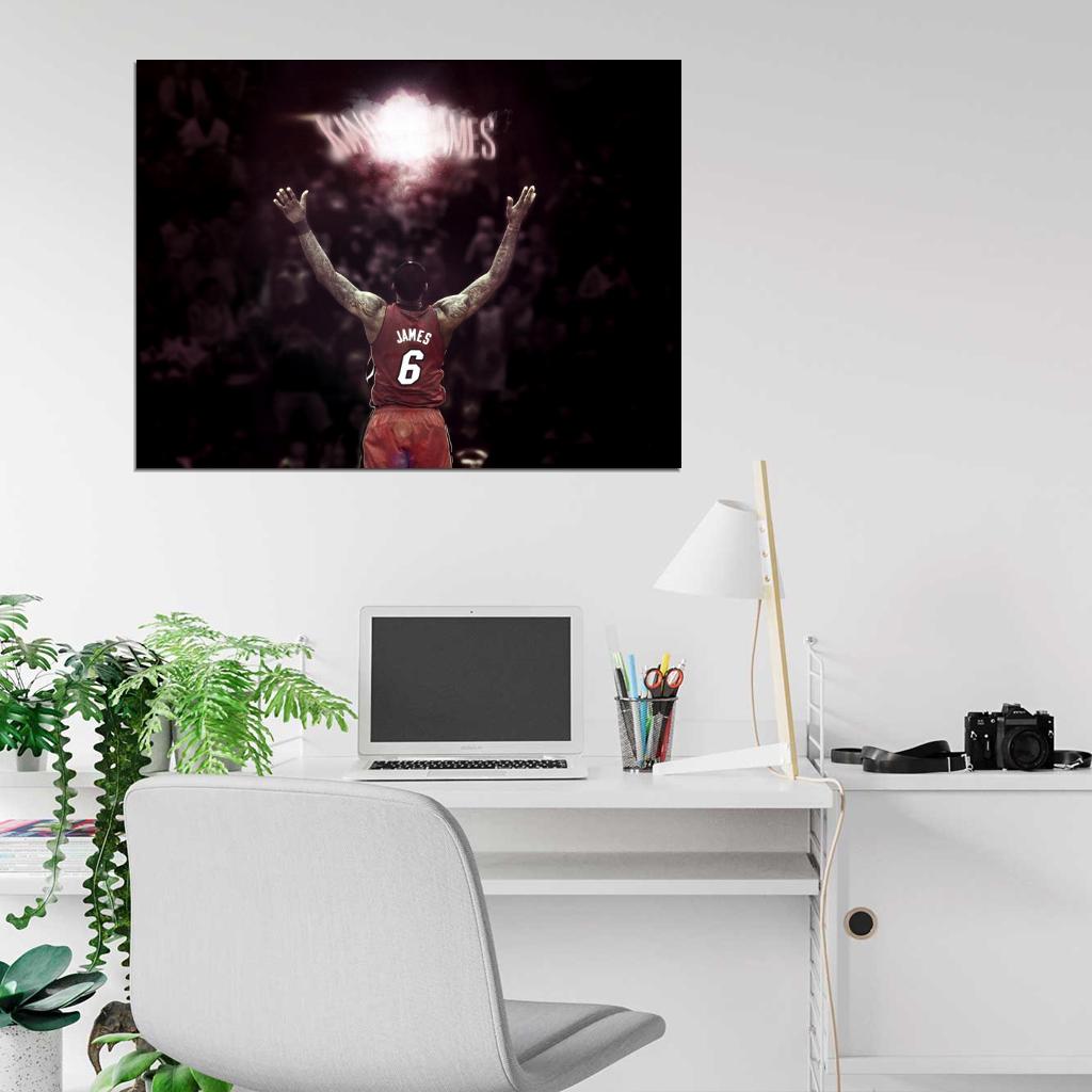 LeBron James King Powder Chalk Toss Ritual Basketball Sport Wall Art Print Poster
