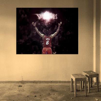 LeBron James King Powder Chalk Toss Ritual Basketball Sport Wall Art Print Poster