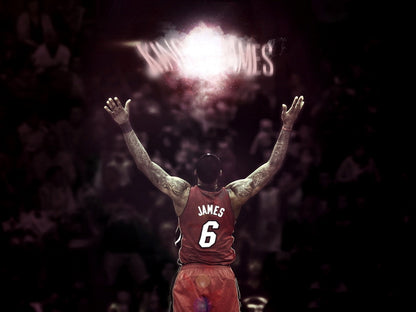 LeBron James King Powder Chalk Toss Ritual Basketball Sport Wall Art Print Poster