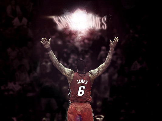 LeBron James King Powder Chalk Toss Ritual Basketball Sport Wall Art Print Poster