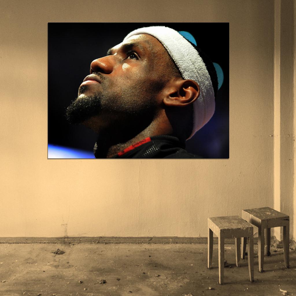 LeBron James King Awesome Portrait Basketball Sport Wall Art Print Poster