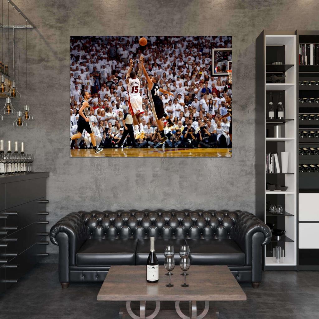 Mario Chalmers Jump Shot Finals Basketball Sport Wall Art Print Poster
