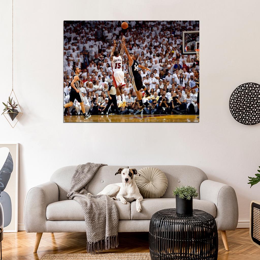 Mario Chalmers Jump Shot Finals Basketball Sport Wall Art Print Poster