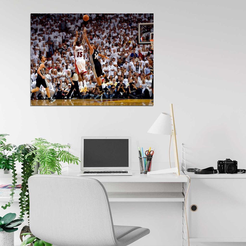 Mario Chalmers Jump Shot Finals Basketball Sport Wall Art Print Poster