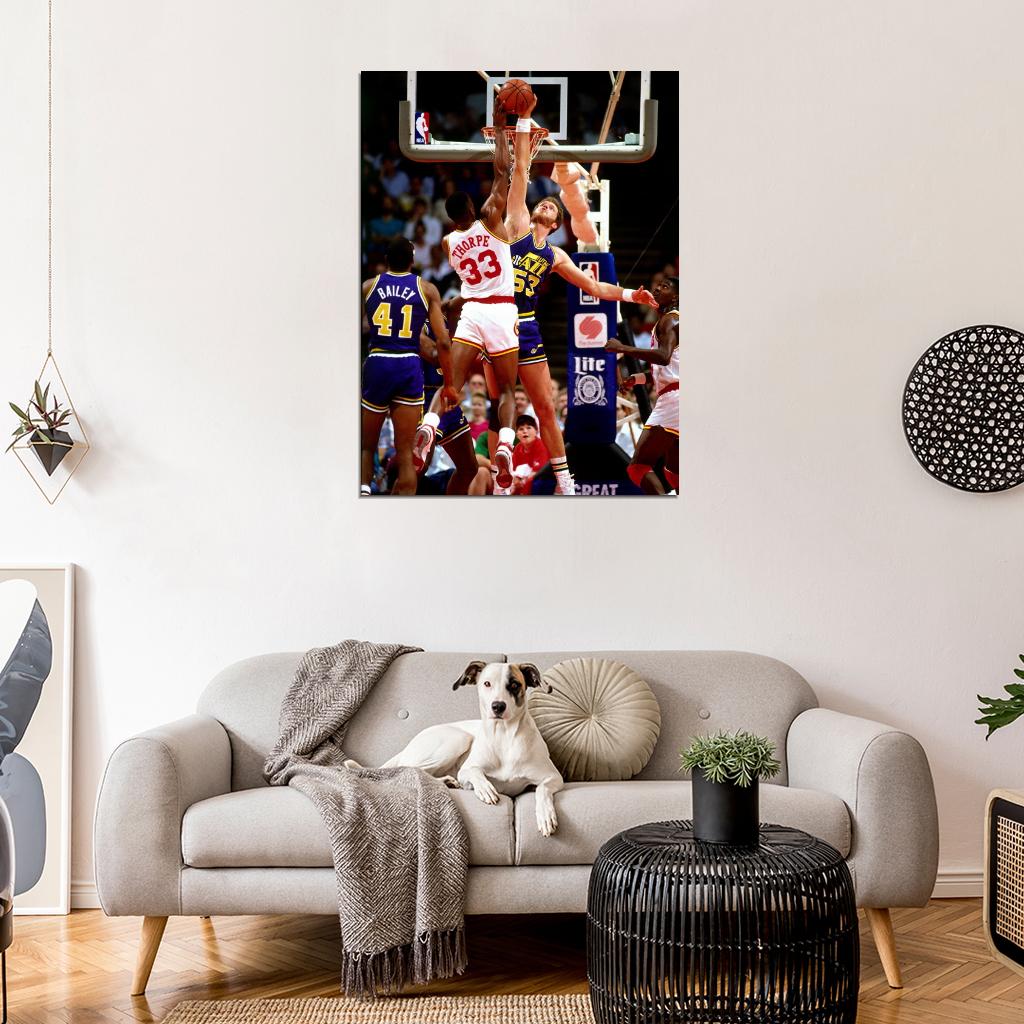 Mark Eaton Block Retro Basketball Sport Wall Art Print Poster