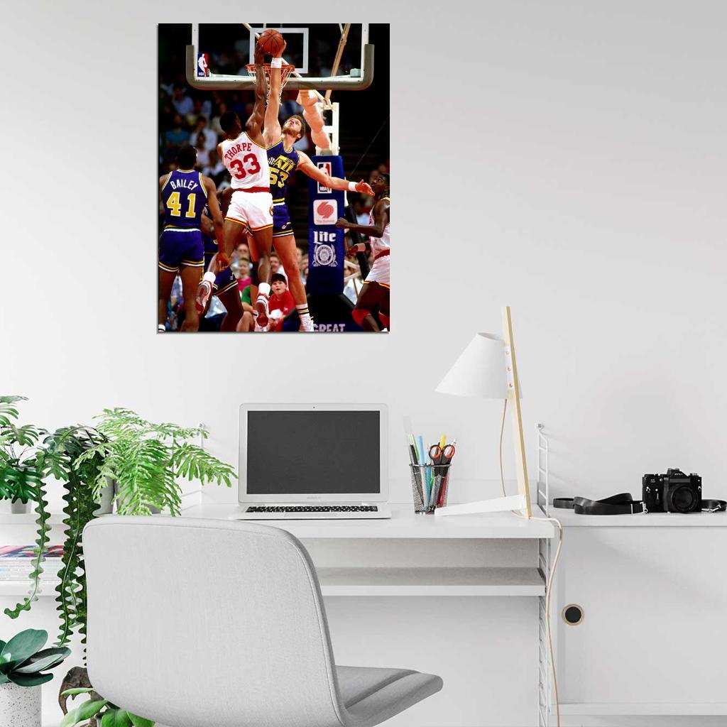 Mark Eaton Block Retro Basketball Sport Wall Art Print Poster