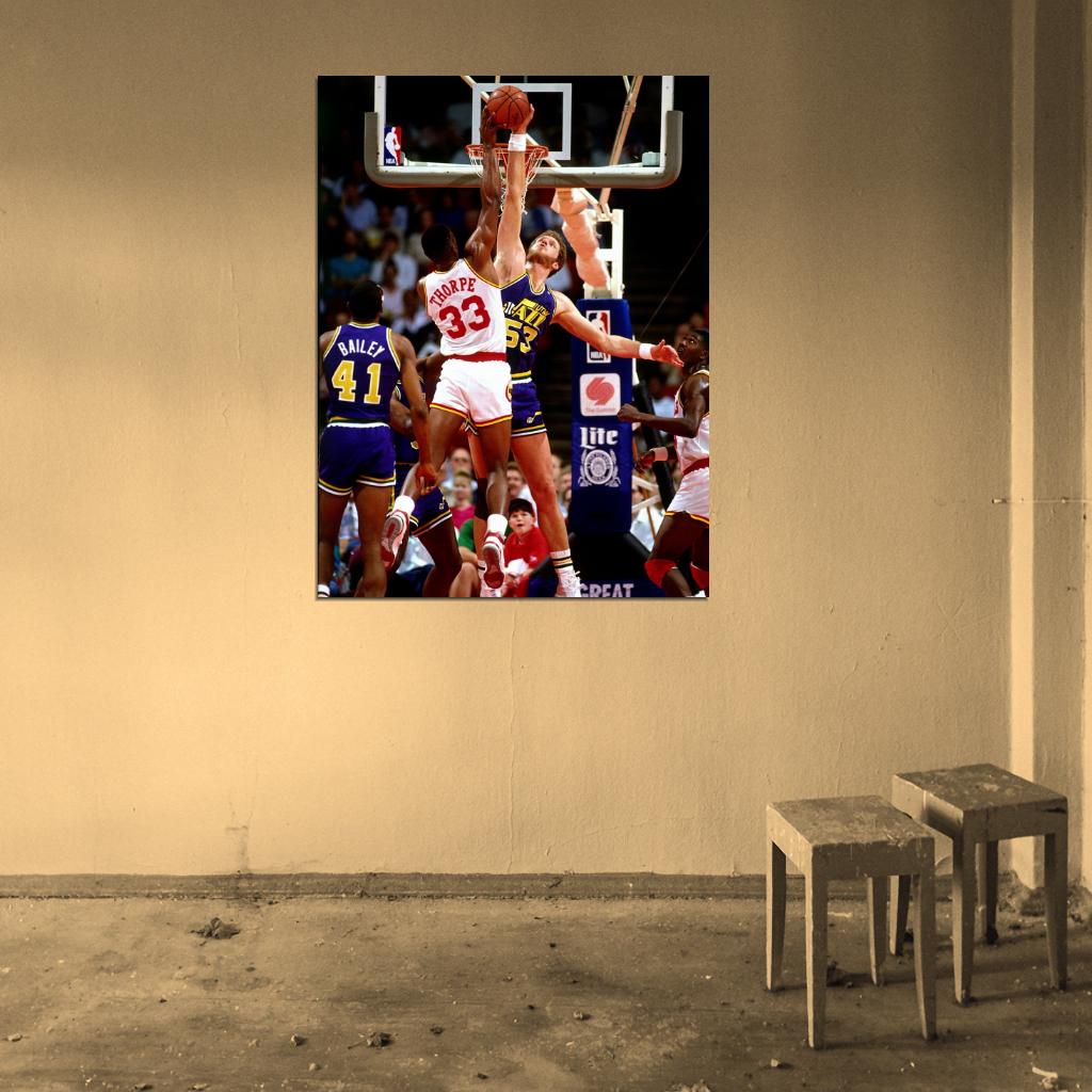 Mark Eaton Block Retro Basketball Sport Wall Art Print Poster