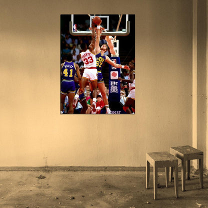 Mark Eaton Block Retro Basketball Sport Wall Art Print Poster
