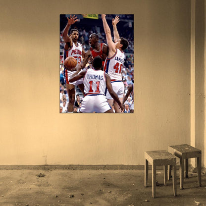 Michael Jordan vs Retro Basketball Sport Wall Art Print Poster