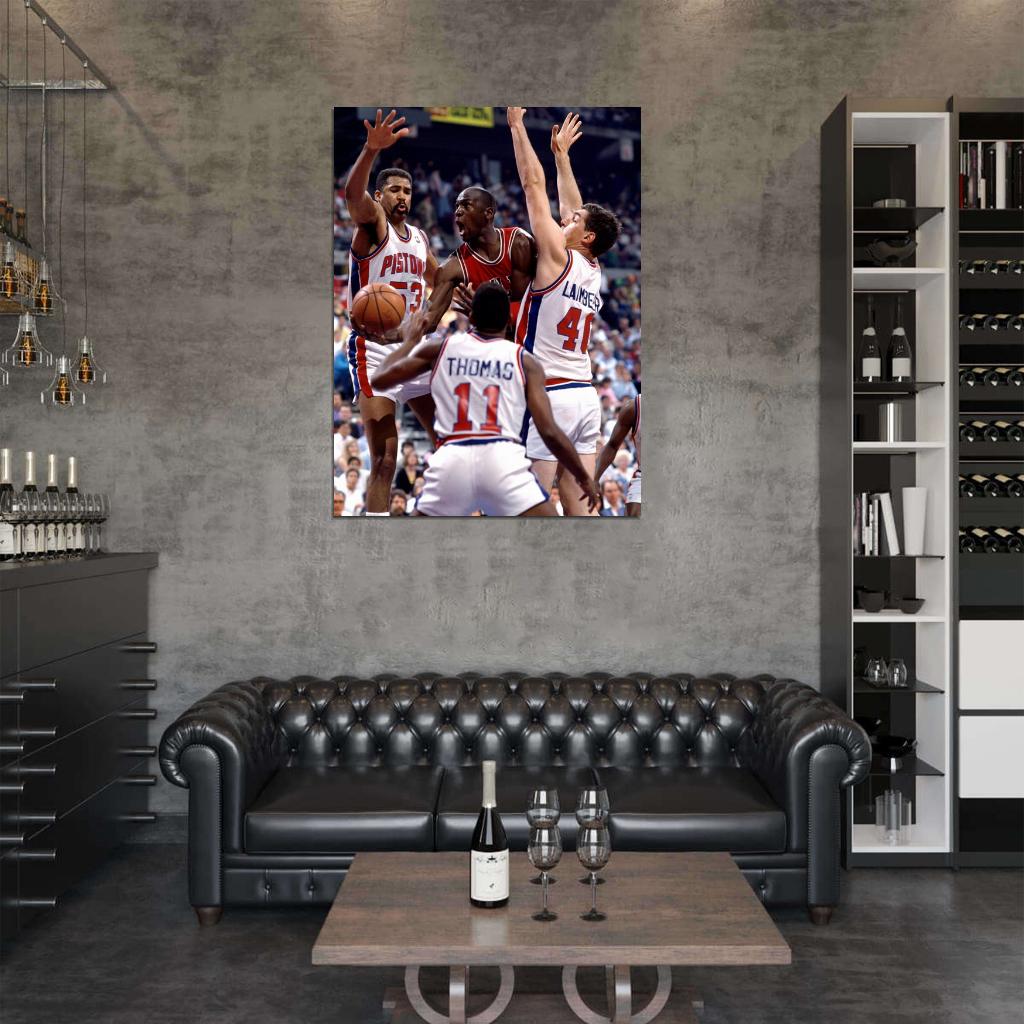 Michael Jordan vs Retro Basketball Sport Wall Art Print Poster