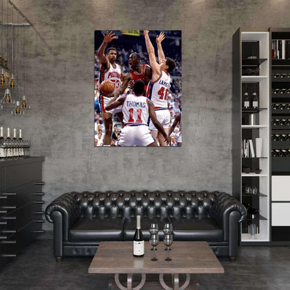 Michael Jordan vs Retro Basketball Sport Wall Art Print Poster