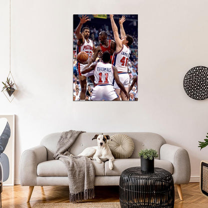 Michael Jordan vs Retro Basketball Sport Wall Art Print Poster