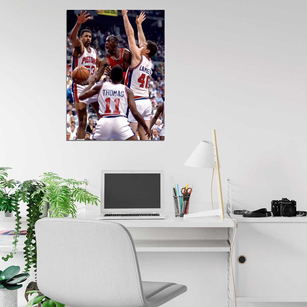 Michael Jordan vs Retro Basketball Sport Wall Art Print Poster