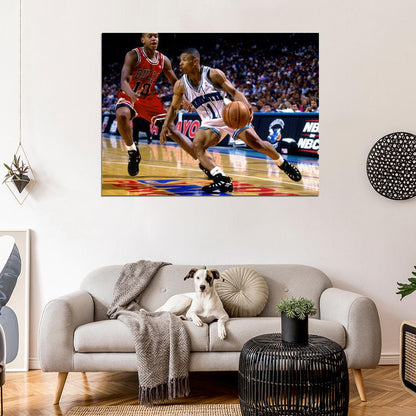 Muggsy Bogues Tyrone Retro Basketball Sport Wall Art Print Poster