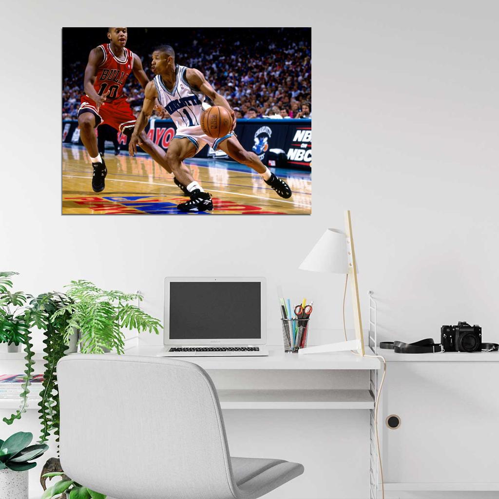 Muggsy Bogues Tyrone Retro Basketball Sport Wall Art Print Poster