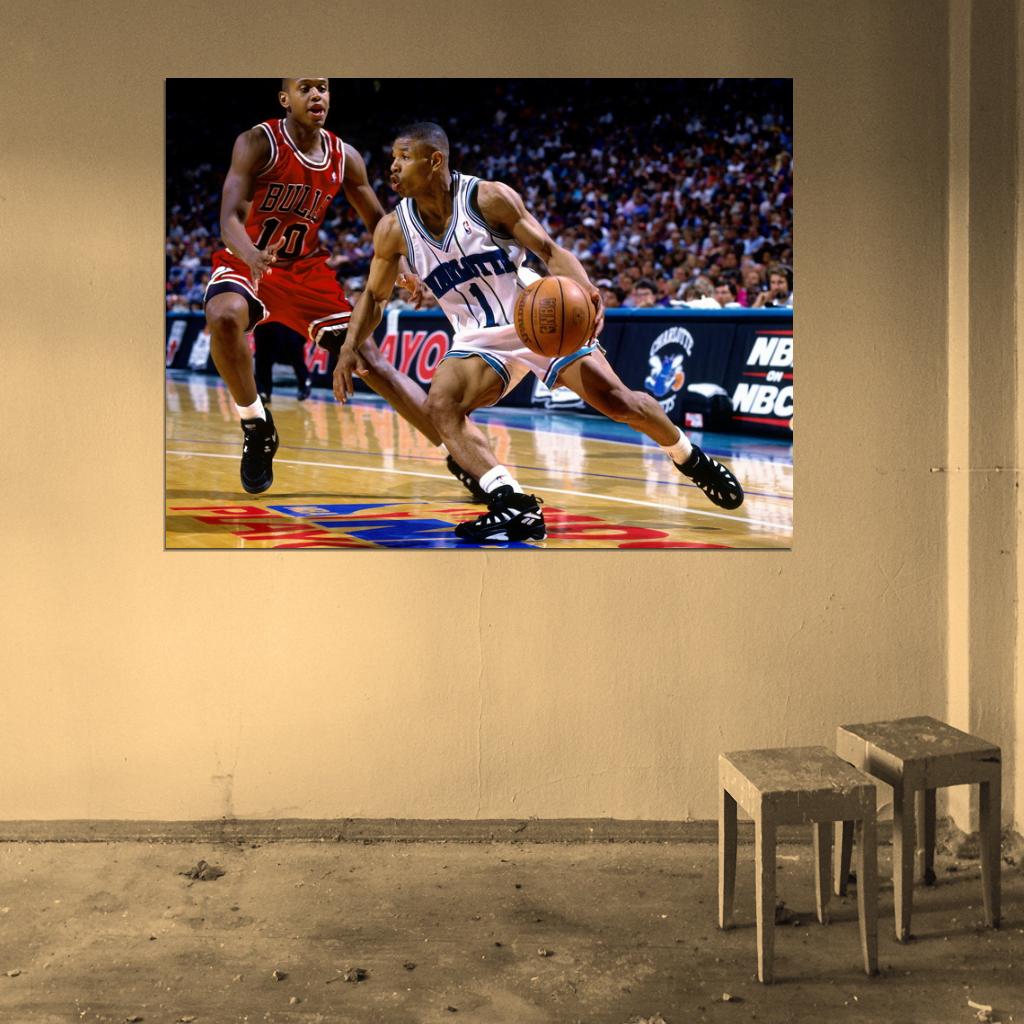 Muggsy Bogues Tyrone Retro Basketball Sport Wall Art Print Poster