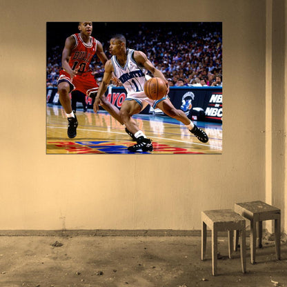 Muggsy Bogues Tyrone Retro Basketball Sport Wall Art Print Poster