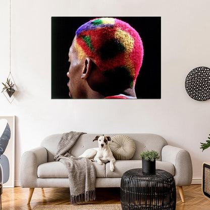 Dennis Rodman Hair Colors Retro Basketball Sport Wall Art Print Poster
