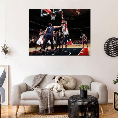 Nene Game-Winning Dunk vs Pelicans Washington Wizards Basketball Sport Wall Art Print Poster
