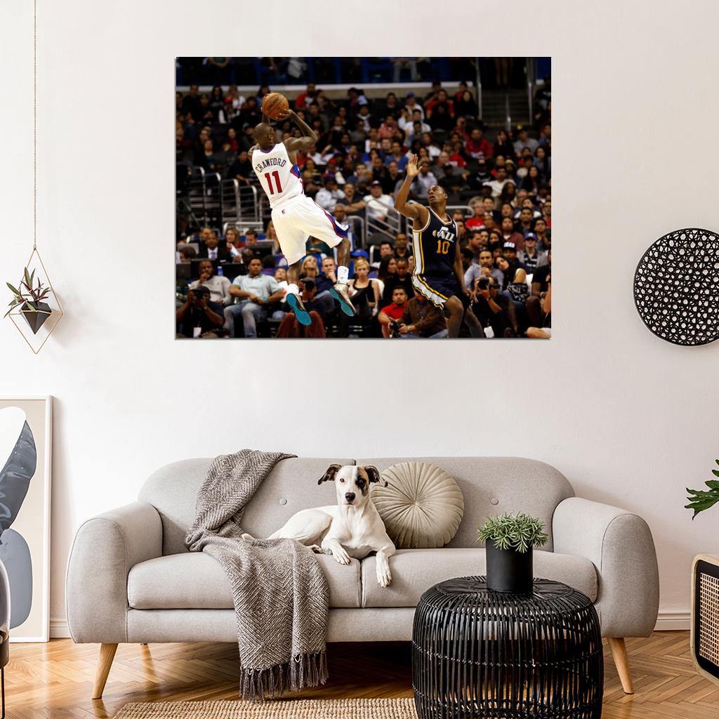 Jamal Crawford Fadeaway Shot Los Angeles Basketball Sport Wall Art Print Poster