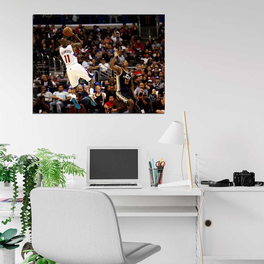 Jamal Crawford Fadeaway Shot Los Angeles Basketball Sport Wall Art Print Poster