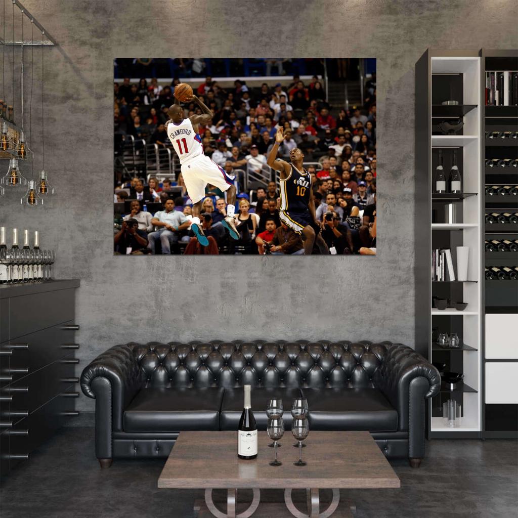 Jamal Crawford Fadeaway Shot Los Angeles Basketball Sport Wall Art Print Poster