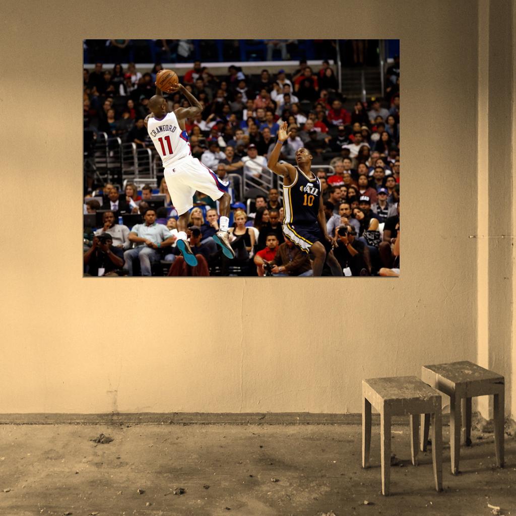 Jamal Crawford Fadeaway Shot Los Angeles Basketball Sport Wall Art Print Poster