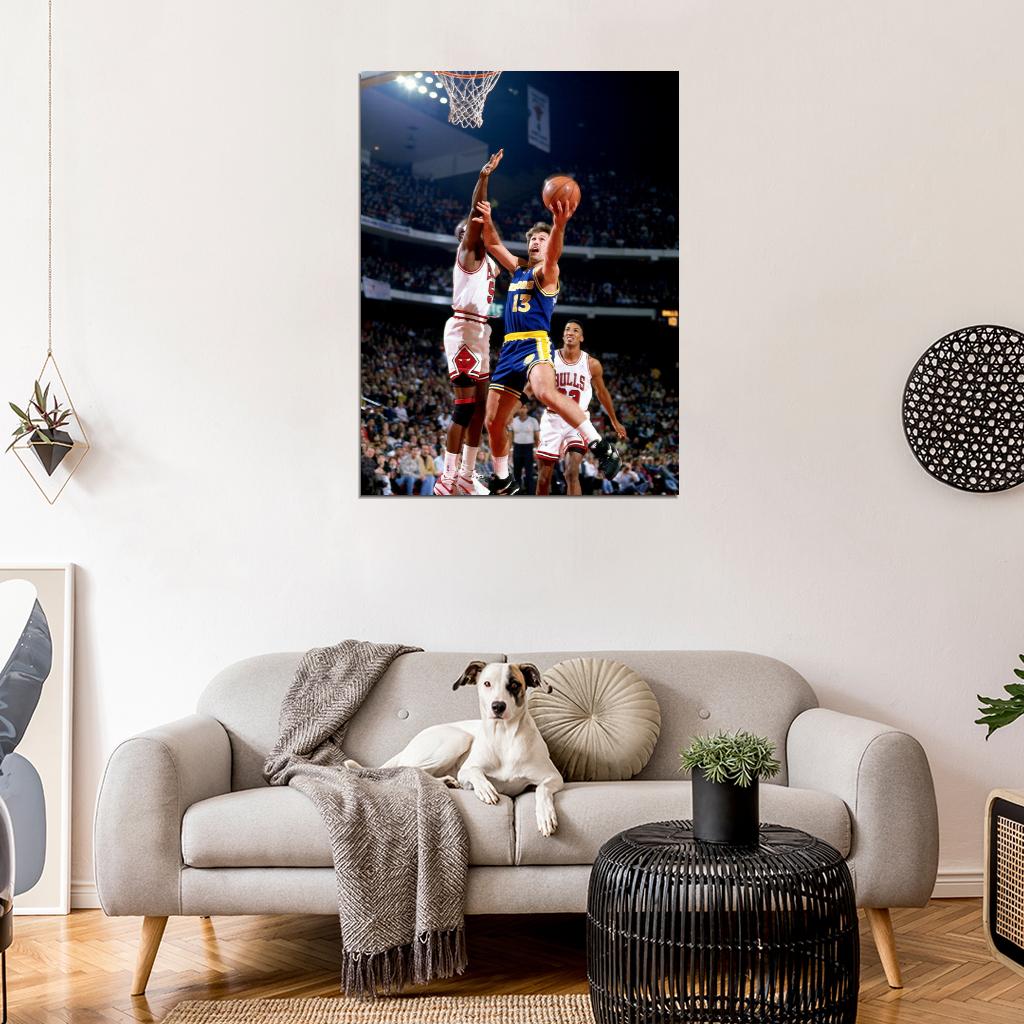 Sarunas Marciulionis Retro Basketball Sport Wall Art Print Poster