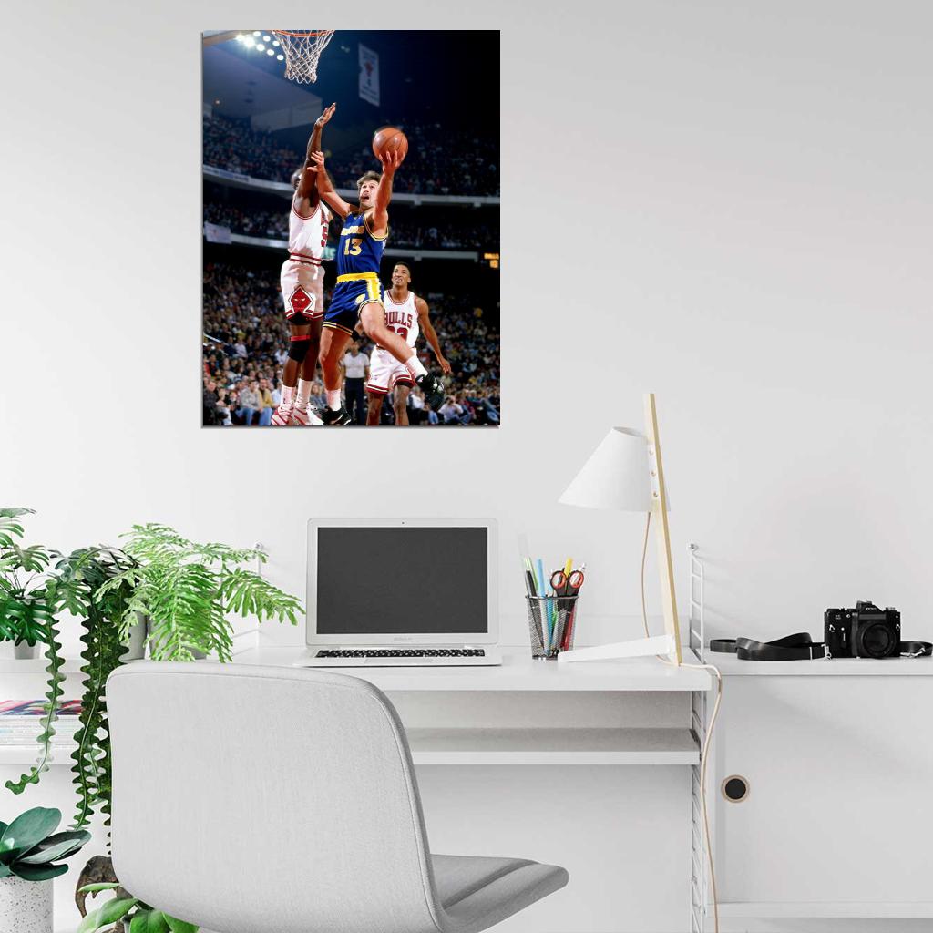 Sarunas Marciulionis Retro Basketball Sport Wall Art Print Poster